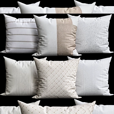 Luxury Texture Decorative Pillows 3D model image 1 