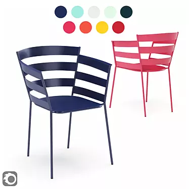 Sleek Archirivolto-Fermob Chair 3D model image 1 