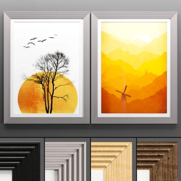 Art Frame 611: Versatile Frames with Textured Design 3D model image 1 