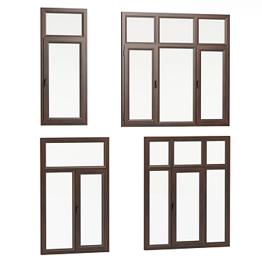 Versatile Rectangular Windows: 4 Sizes 3D model image 1 