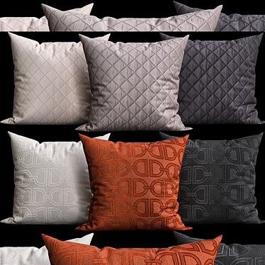 Luxury Texture Decorative Pillows 3D model image 1 