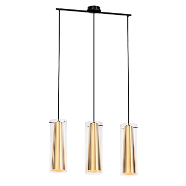 Glamour Gold Glass Chandelier 3D model image 1 