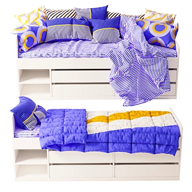 Modern Ikea Family Bed 3D model image 1 