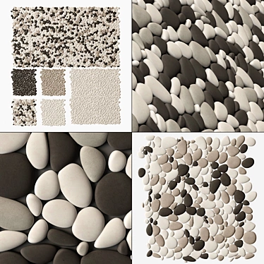 Large Pebble Oval Panel Tile 3D model image 1 