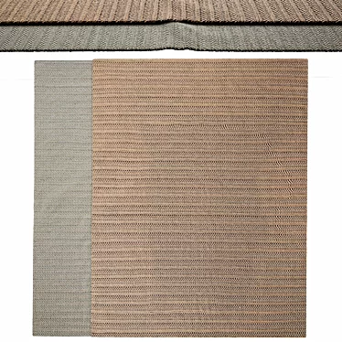 Braided Herringbone Outdoor Rug - Durable and Stylish 3D model image 1 