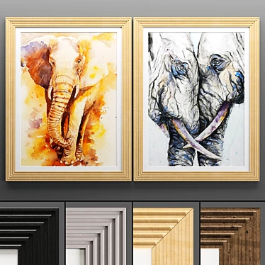 Elegant Art Frame Collection 3D model image 1 