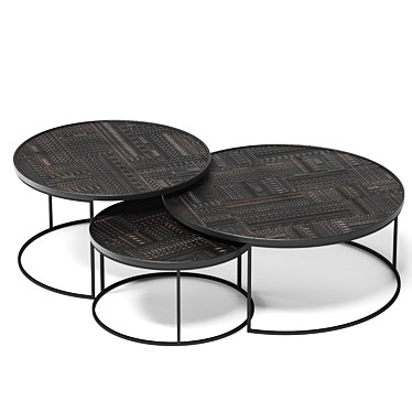 Tabwa Geometric Coffee Table Set by Ethnicraft 3D model image 1 