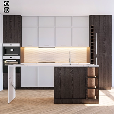 Spacious Kitchen Cabinetry Set 3D model image 1 