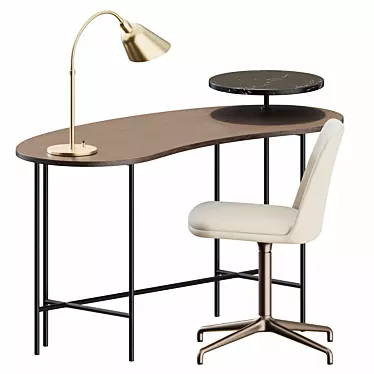 Modern Office Set: Rely HW14, Palette JH9 Desk, Bellevue AJ8 Table lamp 3D model image 1 