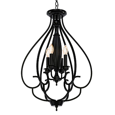 Bronze Foyer Chandelier  Dunnell 18 3D model image 1 