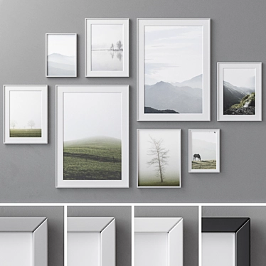 Modern Abstract Photo Frames Set 3D model image 1 