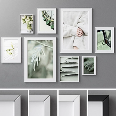 Modern Abstract Photo Frames Set 3D model image 1 