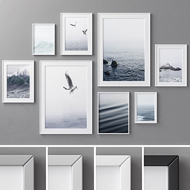 Title: Abstract Modern Art Photo Frames Set 3D model image 1 