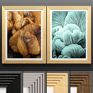 Modern Art Frame Set - 2 Frames, Textured 3D model image 1 