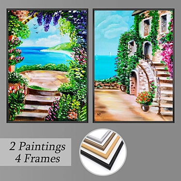 Versatile 2-Piece Wall Art Set 3D model image 1 