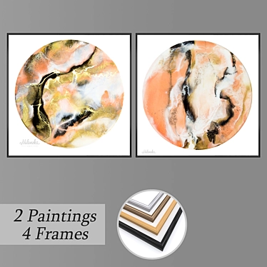 Versatile Set of Wall Paintings & Frames 3D model image 1 