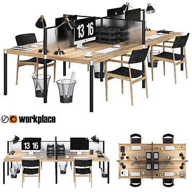 Optimized Office Furniture Set 3D model image 1 