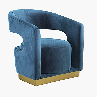 Ellen Accent Chair: Velvet Elegance 3D model image 1 