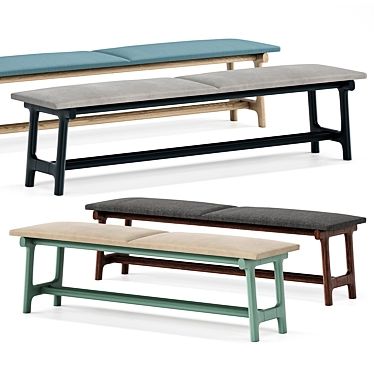 Sleek and Stylish Fushimi Bench 3D model image 1 