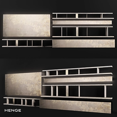 Henge Style Set Bookcase: Simplistic Elegance 3D model image 1 