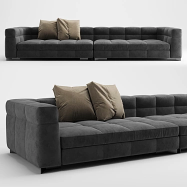 Sleek and Stylish Minotti Blazer Sofa 3D model image 1 