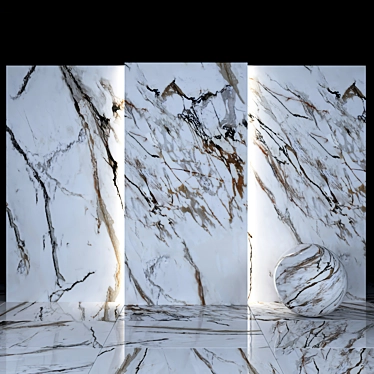 Calacatta Paonazzo 02: Luxury Marble Tiles 3D model image 1 