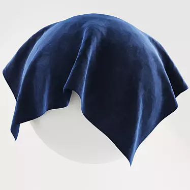 Soft Blue Velour Fabric 3D model image 1 