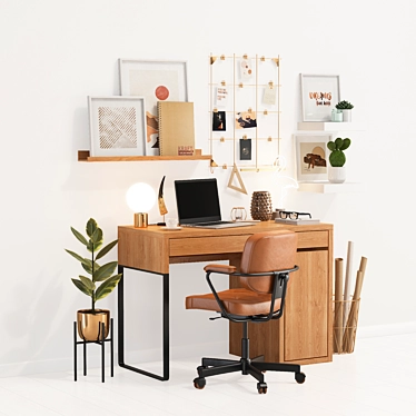 Ikea Office Oasis: Micke Table, Alefjall Chair & More 3D model image 1 