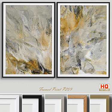 Modern Abstract Olive Framed Prints 3D model image 1 