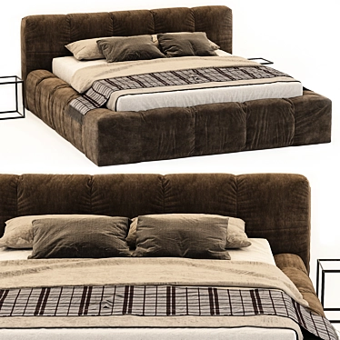 Cozy Brown Bed 3D model image 1 