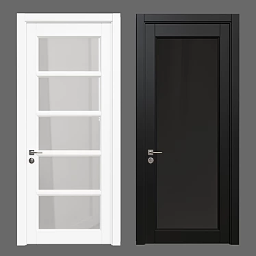 Sleek Interior Door 3D model image 1 