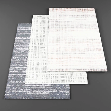 Chic Collection of 5 Texture-rich Rugs 3D model image 1 