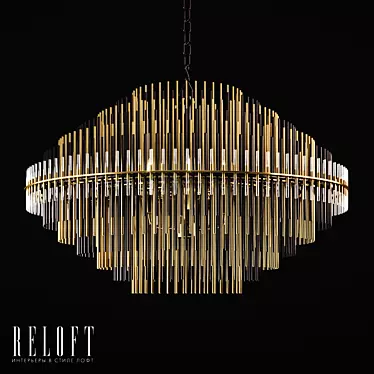 Emile Round Chandelier: Elegant Metal & Glass 3D model image 1 