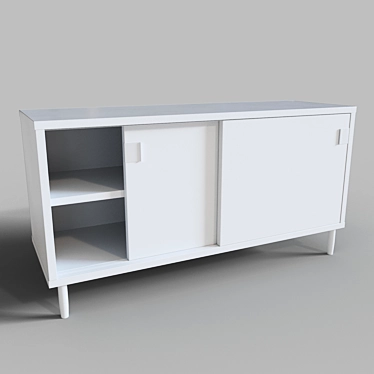White Storage Bench 3D model image 1 