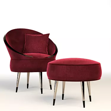 Contemporary Red Armchair: Shima-NJF 3D model image 1 