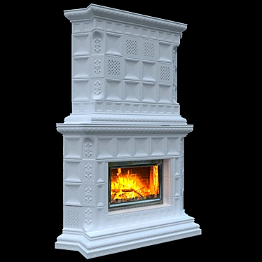 Artistic Ceramic Corner Fireplace 3D model image 1 
