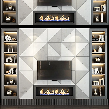 Stylish TV Shelf Storage 3D model image 1 