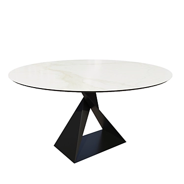 Elegant Round Porcelain Table 3D model image 1 