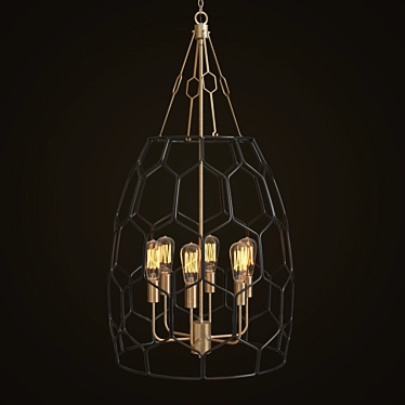 Rustic Charm: Uttermost Halstead Pendant 3D model image 1 