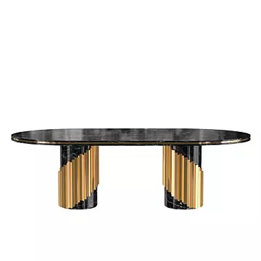 Elegant Littus Oval Dining Table 3D model image 1 