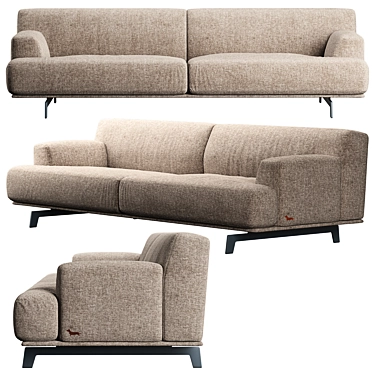 Modern Club 55 Sofa: 250x103x77 cm 3D model image 1 