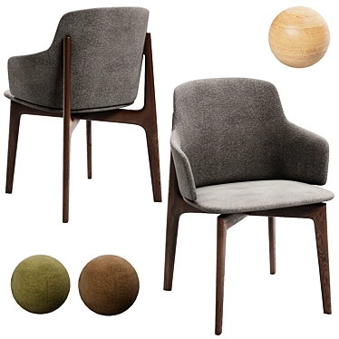 Elegant Upholstered Chair: Egadi 02 3D model image 1 