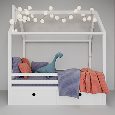 Dream-Box White Divan: Stylish Children's Bed 3D model image 1 