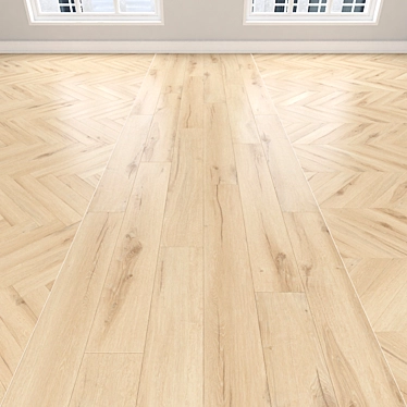 Oak Parquet: Herringbone, Linear & Chevron 3D model image 1 