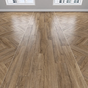 Parquet Oak: Herringbone, Linear, Chevron 3D model image 1 