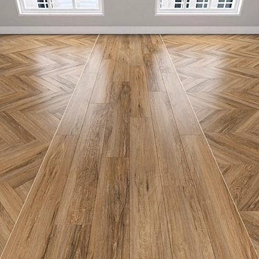 Oak Parquet: Herringbone, Linear, Chevron 3D model image 1 