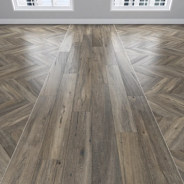 Oak Parquet: Herringbone, Linear & Chevron 3D model image 1 