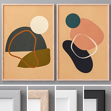 Abstract Modern Paintings, Set of 4 3D model image 1 