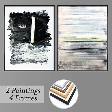 Abstract Wall Art Set with Multiple Frame Options 3D model image 1 