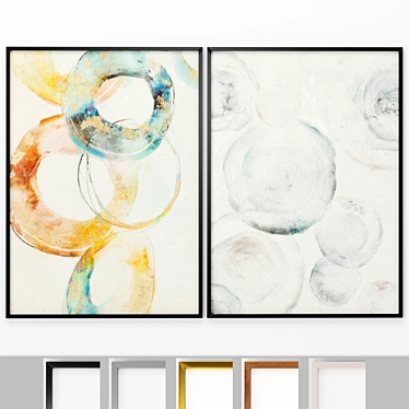 Minimal Art Frames Set - 2 Canvas Murals 3D model image 1 